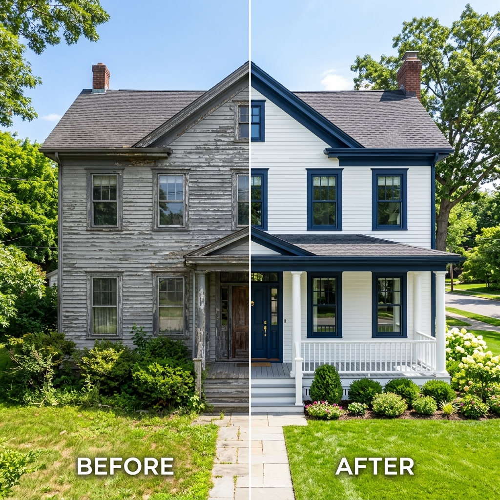 Before and after painting transformation by Paint MC