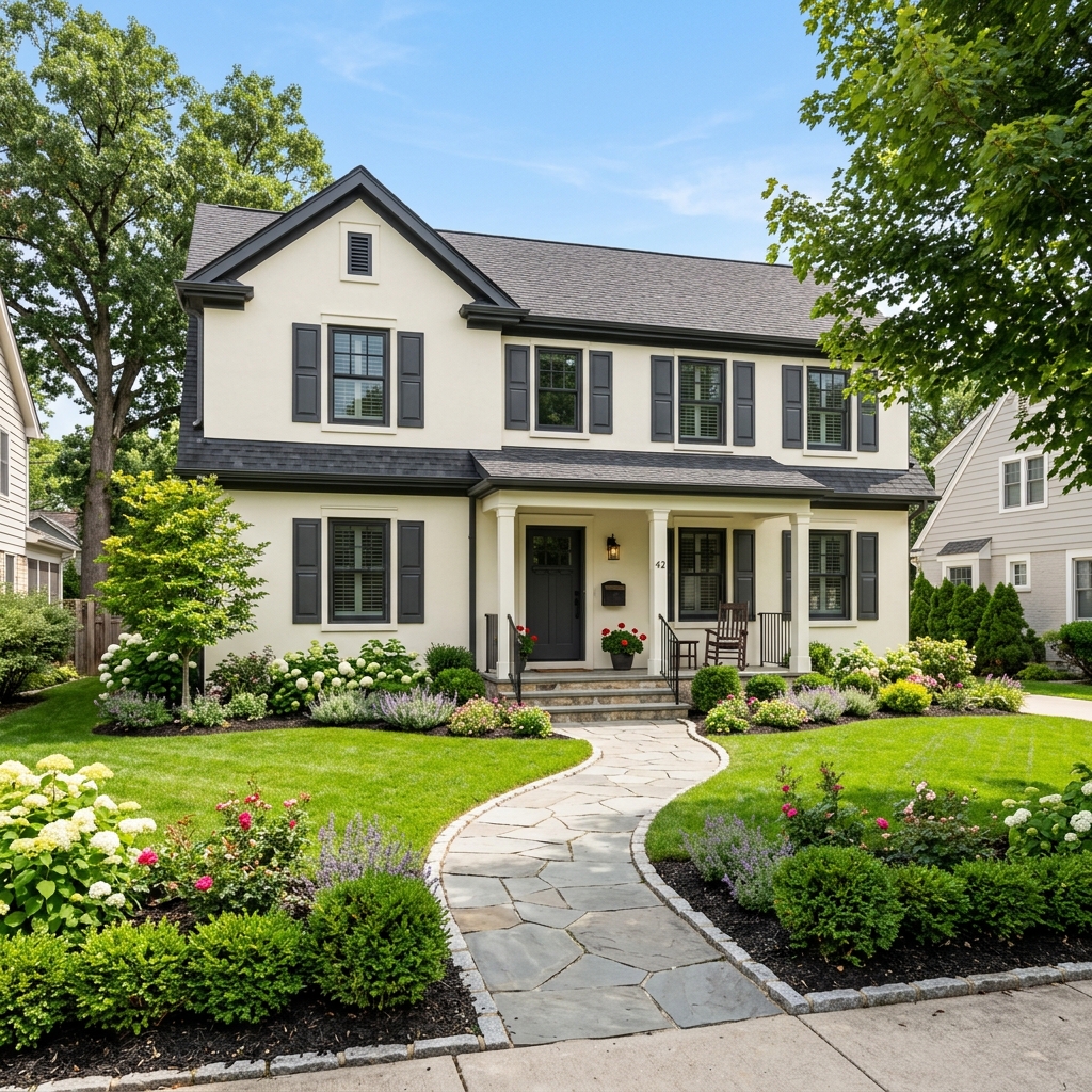 Exterior painting result — residential home